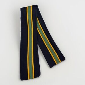 Vintage Y2K GAP Striped Scarf Navy Blue Yellow Green Unisex EUC